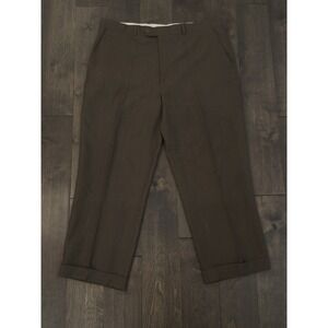 Stafford Essentials‎ Mens Classic Fit Flat Front Brown Dress Pants Size 38X27